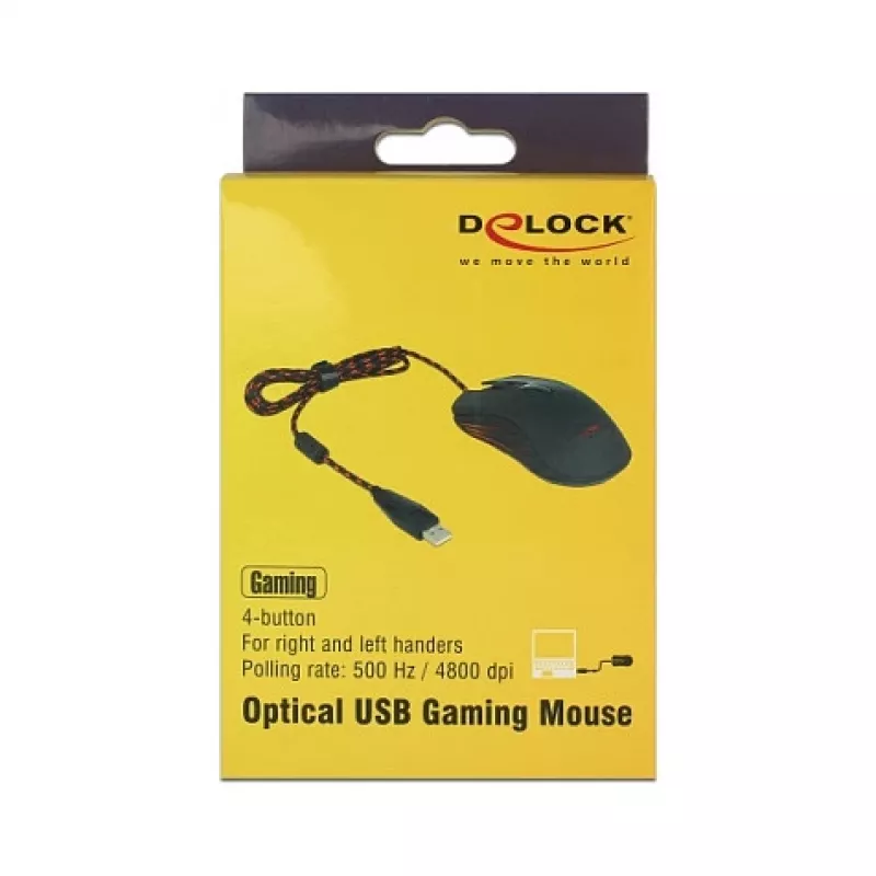 Gaming-Maus DeLOCK 12531 beidhändig USB Typ-A optisch 4800 DPI