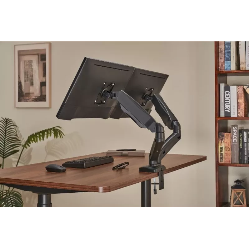 Monitorarm up up Economical Interactive Counterbalance Dual Monitor Arm Mattschwarz VESA 75x75/100x100