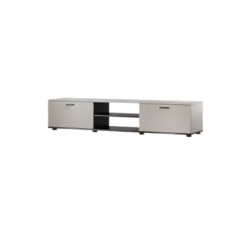 TV-Schrank Cama Meble SOHO 180x43x37 cm – cashmerefarbene Oberseite, schwarzer Rahmen