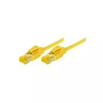 Tecline Premium - Patchkabel - RJ-45 (M) auf RJ-45 (M) - 50 cm - SFTP, PiMF - Cat.7 Rohkabel (Kabel) / CAT 6a (Ports) - Geschirmt, Halogenfrei, Rastnasenschutz - Gelb (70700Y)