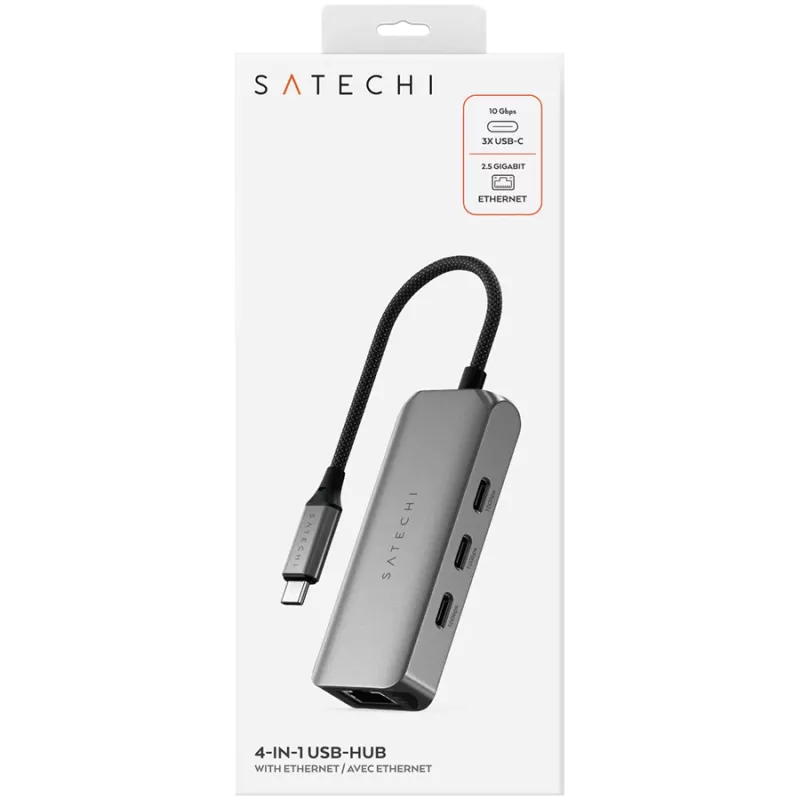 Satechi Dockingstation 4-in-1 ST-H3C25EM USB-C 3.2 Gen2 Grau (ST-H3C25EM)