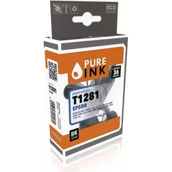 PURE INK EPST1281BK PI EPSON T1281 BX Tinte black rebuilt 170Seiten Chip 5.9ml - Kompatibel - Schwarz