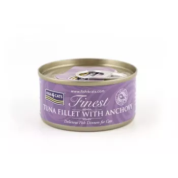 FISH4CATS Thunfischfilet mit Sardelle - Nassfutter für Katzen - 70 g