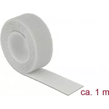 Klettband DELOCK 18278 — grau, 20 mm × 1 m, 1 Stück