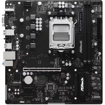 Motherboard ASRock A620AM-HVS Micro ATX — AMD A620A-Chipsatz, Sockel AM5, DDR5, 2 DIMM, bis zu 128 GB, HDMI 2.1, M.2 2280