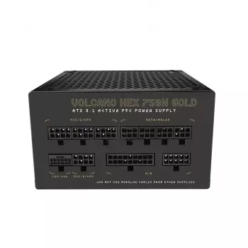 Netzteil MODECOM VOLCANO HEX GOLD 750W, 80 PLUS Gold, ATX 3.1, modular, 14 cm Lüfter
