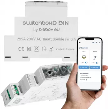 Hutschienen-Schaltkasten bleBox switchboxD (Modell 36805) für die modulare Smart-Home-Installation