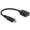 USB-Kabel DeLOCK USB 3.1 Gen 2 Type-C/Typ-A 0,1 m Schwarz