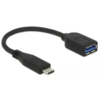 USB-Kabel DeLOCK USB 3.1 Gen 2 Type-C/Typ-A 0,1 m Schwarz