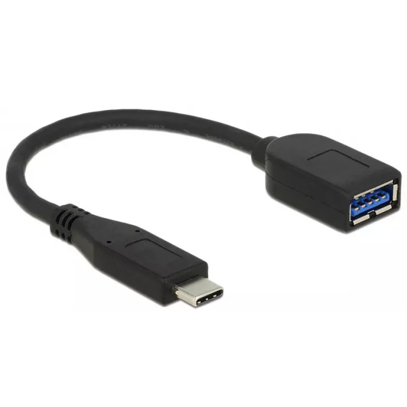 USB-Kabel DeLOCK USB 3.1 Gen 2 Type-C/Typ-A 0,1 m Schwarz
