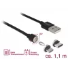 USB-Kabel DeLOCK 85723 USB 2.0 1,1 m USB A USB C/Micro-USB B Schwarz