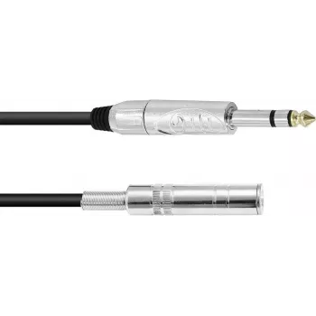 Audiokabel Omnitronic 6,3 mm Stereo-Klinkenverlängerung, 3 m, schwarz