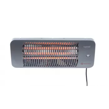 Quarz-Elektroheizstrahler SUNRED LUG-2000W — 2000 W, Quarzglaselement, für den Außenbereich, Wandmontage, IP24, schwarz