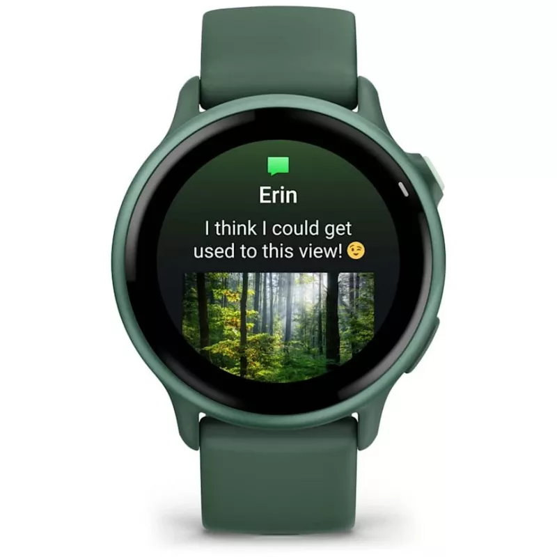 Smartwatch GARMIN vívoactive 6 – Sportuhr, 42 mm Aluminium/Polymer-Gehäuse, AMOLED 1,2 Zoll, GPS, 5 ATM, optischer HR, SpO2, 8 GB, grün