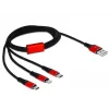 DeLOCK - Kabel nur zum Laden - Lightning / USB - USB (M) auf Micro-USB Typ B, Lightning, USB-C (M) - 1,0 m - Geschirmt - Schwarz (85892)