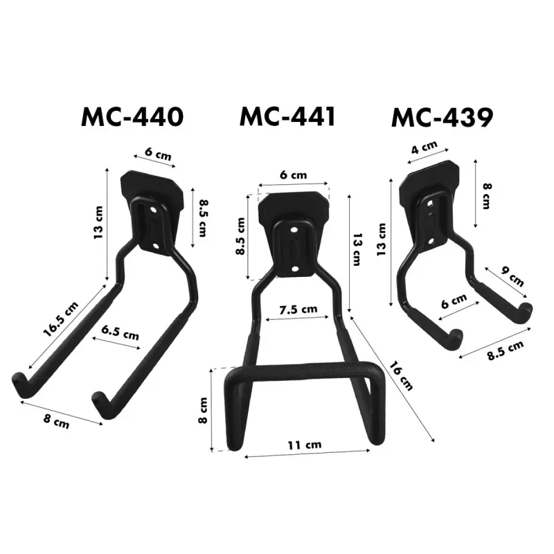 Wandhaken MACLEAN MC-439 Stahl, Tragfähigkeit 35 kg