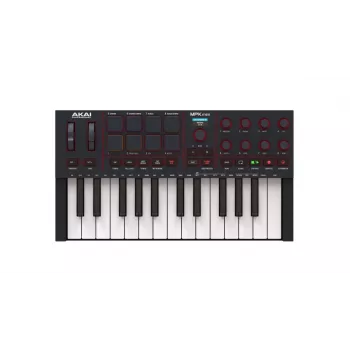 MIDI-Tastatur AKAI MPK MINI 4 Schwarz – 25 Tasten, 8 Pads, 8 Encoder, Arpeggiator, USB-C, MIDI-Ausgang