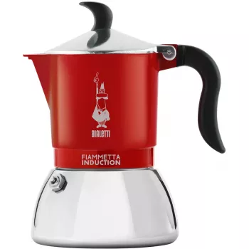 Herdkaffeemaschine BIALETTI FIAMMETTA 2TZ Induktion Rot, 2-Tassen-Herd-Mokkakanne