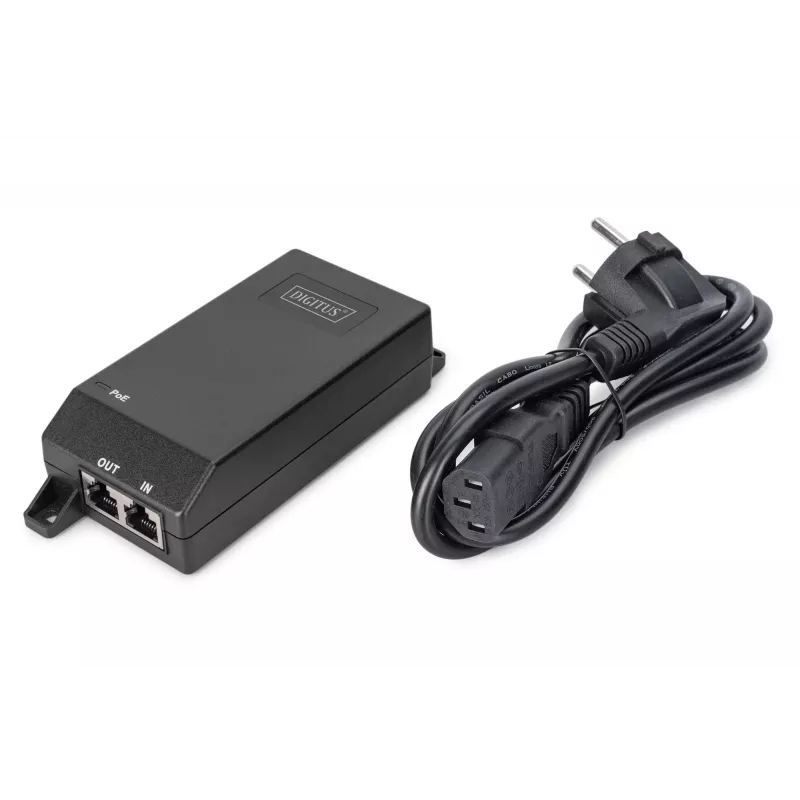 Digitus Gigabit Ethernet PoE+ Injector 802.3at 30 W Schwarz
