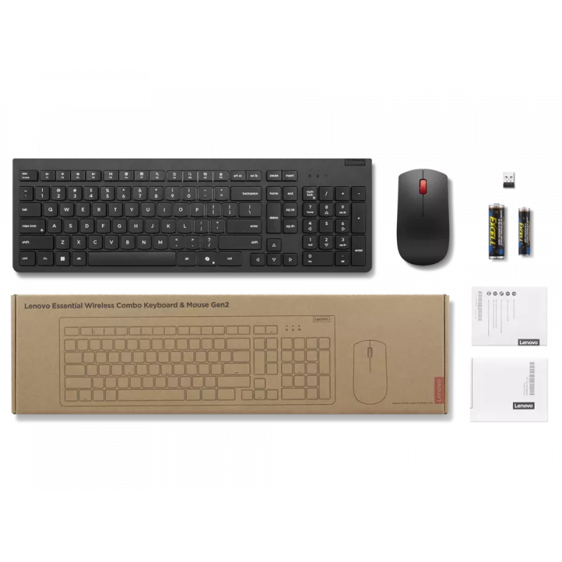 Lenovo Tastatur und Maus kabellos Schwarz