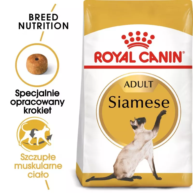 Trockenfutter für Katzen Royal Canin Siamese 2 kg — Ausgewachsene Katzen, Geflügel, Protein 38%, Fett 16%