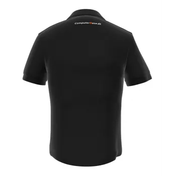 Poloshirt GamersWear ComputerBase Polo Schwarz Größe S — Herren-Gaming-Polo, schwarz, atmungsaktiver Stoff