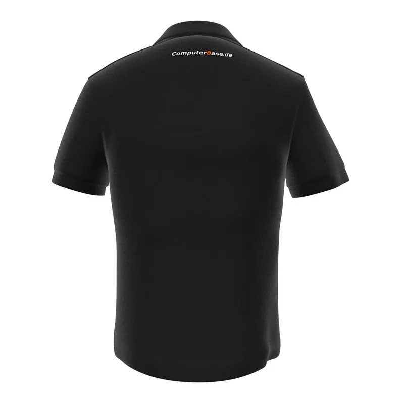 Poloshirt GamersWear ComputerBase Polo Schwarz Größe S — Herren-Gaming-Polo, schwarz, atmungsaktiver Stoff