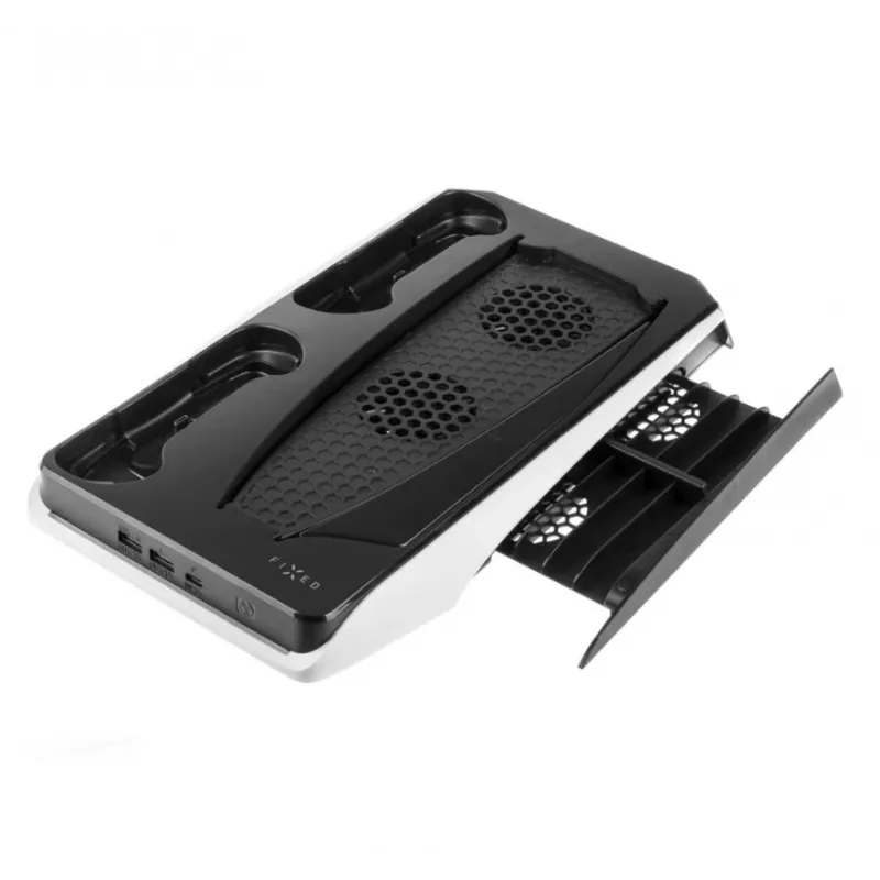 Kühl- und Ladestation FIXED FIXPS5-MCS-BW — multifunktionale Station für PS5 DualSense-Controller