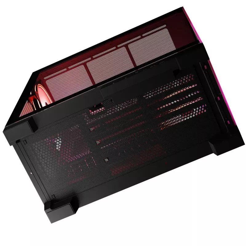 PC-Gehäuse MODECOM Volcano SPACE APEX ARGB Midi Tower, gehärtetes Glas, USB-C, unterstützt ATX/microATX/Mini-ITX, GPU bis 430 mm, CPU-Kühler bis 180 mm