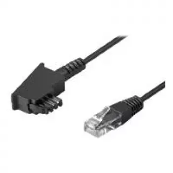 Wentronic Goobay TAE-F Anschlusskabel für DSL / VDSL, Schwarz, 6 m – TAE-F-Stecker auf RJ45-Stecker (8P2C) (51234)