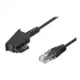Wentronic Goobay TAE-F Anschlusskabel für DSL / VDSL, Schwarz, 6 m – TAE-F-Stecker auf RJ45-Stecker (8P2C) (51234)