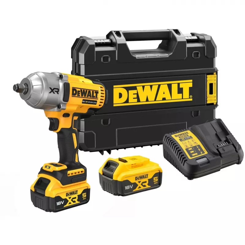 Schlagschrauber DeWALT DCF900P2T-QW 1/2 Zoll bürstenlos 18 V, 1898 N·m, 5 Ah Akku, 2 Akkus, Ladegerät, Koffer