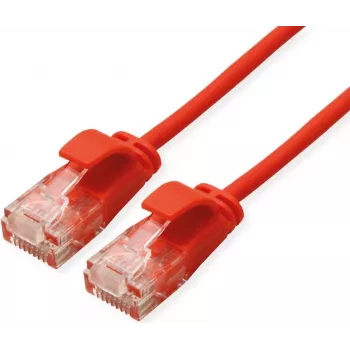 ROLINE GREEN UTP Patchkabel Cat.6A (Klasse EA), LSOH, schlank, Rot, 0,5 m (21.44.3912)