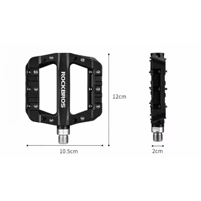 Rockbros 2017-12CBK Nylon Fahrradpedalset - Schwarz