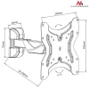 TV-Wandhalterung MACLEAN MC-741 für Bildschirme von 33–106,7 cm (13 Zoll–42 Zoll), VESA 75x75–200x200, max. Belastung 25 kg, schwarz