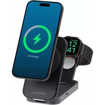 Flip 2IN1 QI2 Wireless Charging Stand Schwarz