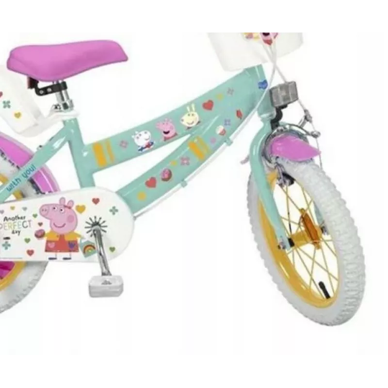 Kinderfahrrad Toimsa 12” Swinka Peppa grün – 12-Zoll-Rad, Einganggetriebe, mit Stützrädern kompatibel