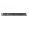 Lanberg PDU-08I-0200-C20-BK Stromverteilereinheit (PDU) 1U Schwarz 8 AC-Ausgänge (PDU-08I-0200-C20-BK)