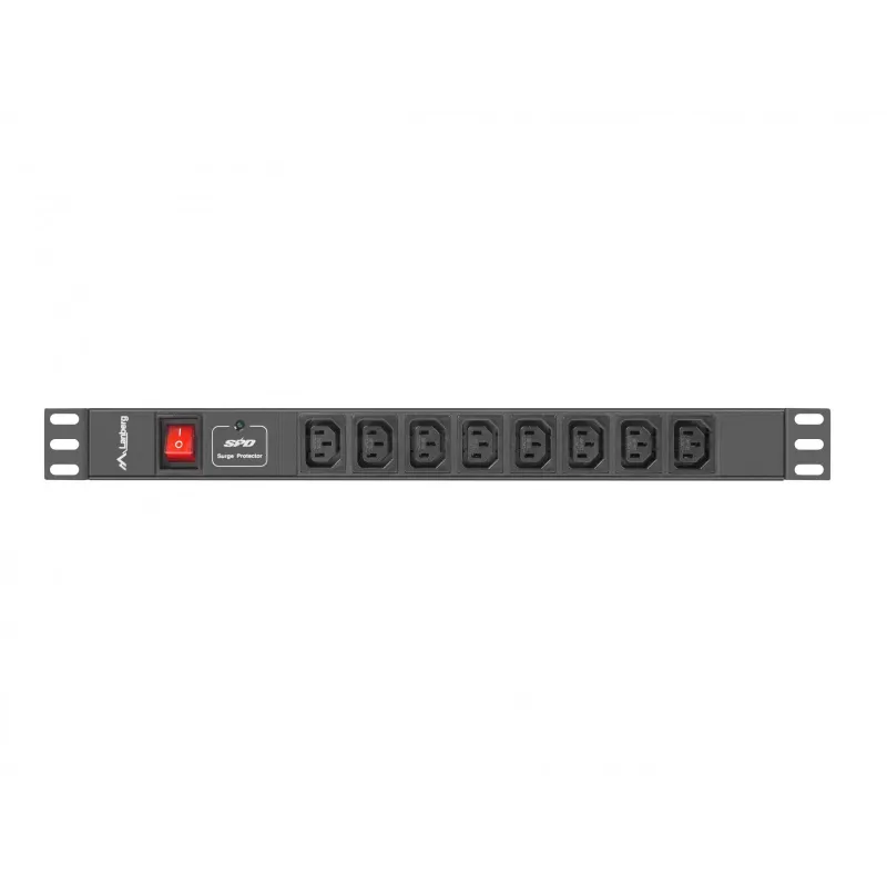 Lanberg PDU-08I-0200-C20-BK Stromverteilereinheit (PDU) 1U Schwarz 8 AC-Ausgänge (PDU-08I-0200-C20-BK)