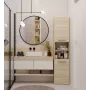 Badezimmer-Standschrank Top e shop S40 SONOMA — Eichenfarbener Rahmen, freistehend, 6 Regalböden, 400×300×1700 mm