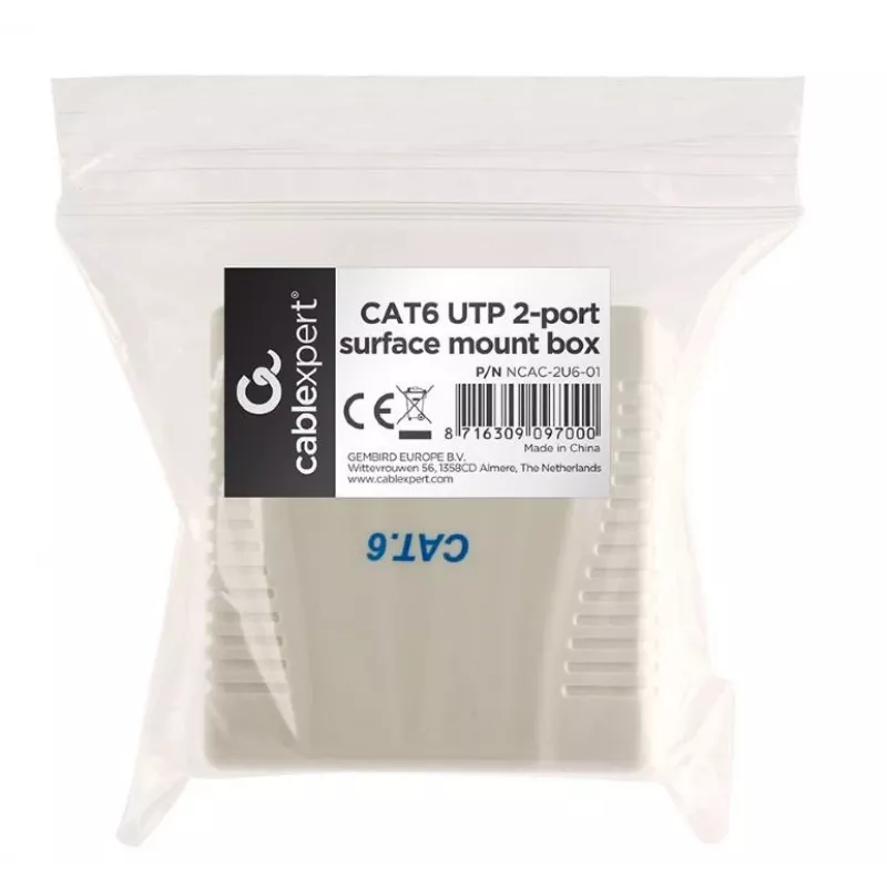 Kabelzubehör-Montagedose CAT6 UTP/2P NCAC-2U6-01 Gembird