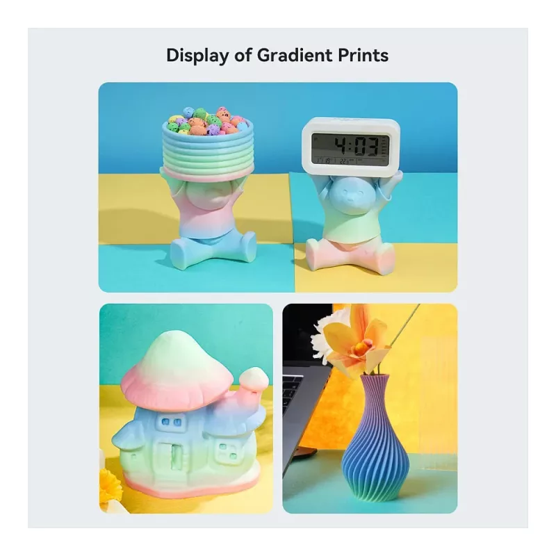3D-Druck-Filament Creality PLA 1,75 mm, 1 kg – Blau/Grün/Pink (Creality 3301010424)