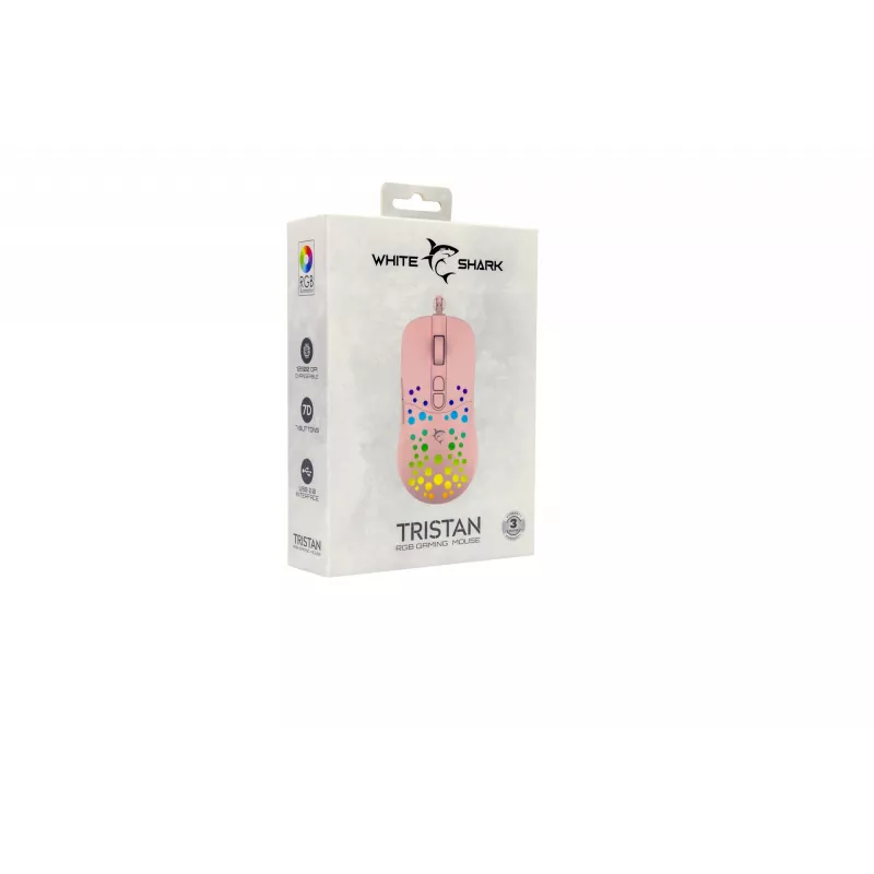 Maus White Shark GM-9004 Tristan-2 Pink RGB USB