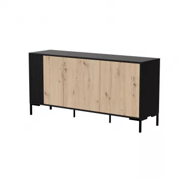 Kommode cama meble MERCI 151 x 40 x 74 cm – schwarz / Artisan-Eiche, Spanplatte