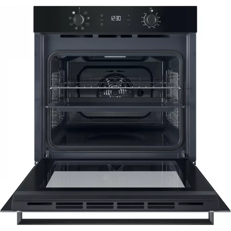 INDESIT Backofen | IO K55C B | 71 L | Elektro | Katalytisch | Elektronisch | Höhe 59,5 cm | Breite 59,5 cm | Schwarz