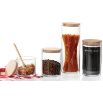 Vorratsglas ritzenhoff & breker FAIA 1,9 l Glas mit zylindrischem Buchenholzdeckel