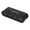 HUB USB 2.0 4-Port mit Netzteil, Schwarz