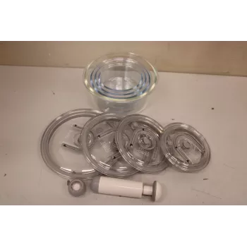 Vakuum-Frischhaltebehälter rund Caso 01187, Glas-Set mit 4 Stück (370–1700 ml) — hält kein Vakuum