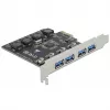 Delock PCI Express x1 Karte zu 4 x externem USB Typ-A Anschluss SuperSpeed USB