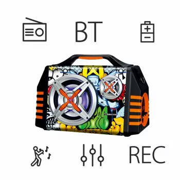 Tragbarer Lautsprecher Manta SPK1005PRO Helios 2, Schwarz